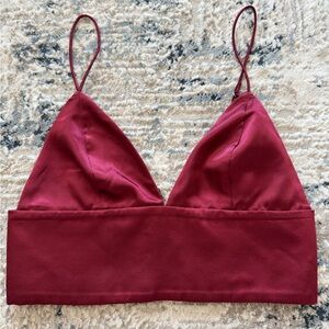 Meshki Burgundy Satin Triangle Top